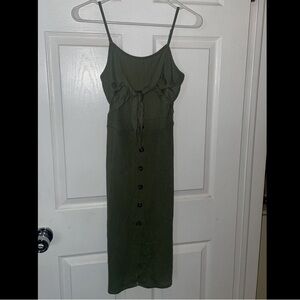 Olive Green Sleeveless Dress